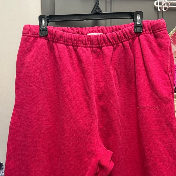 Champion Women Pink Track sweatpants full length +elastic waistband ribbed cuffs - Picture 2 of 11